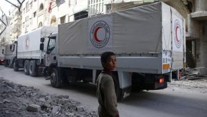 Syria’s Eastern Ghouta targeted as aid convoy enters