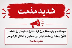 سیستان و بلوچستان کے ایک اعلیٰ عہدیدار کے اشتعال انگیز بیانات پر علما، قبائل اور سماجی و ثقافتی کارکنوں کی شدید مذمت