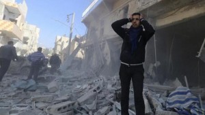 Russian or Syrian air raids kill dozens in east