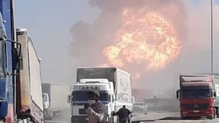 آتش‌سوزی مهیب در گمرک اسلام‌قلعه افغانستان