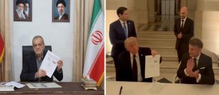 امضای تفاهم‌نامۀ ایران و آمریکا توسط رؤسای جمهور دو کشور