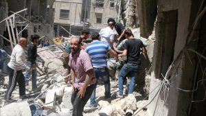 حلب: فضائی حملوں اور گولہ باری سے 202 افراد ہلاک