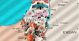 باتور: پھولوں سے سجا فلسطین کا نقشہ لاکھوں لوگوں کی آواز